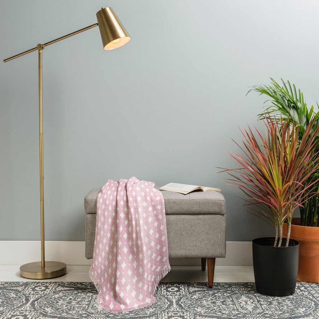 Colour Poems Vintage Jewels Blush Pink Throw Blanket