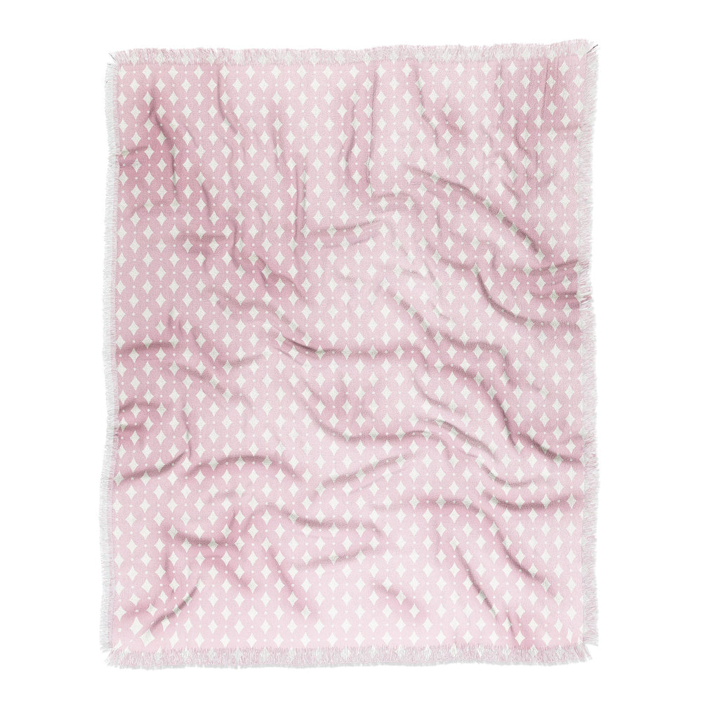 Colour Poems Vintage Jewels Blush Pink Throw Blanket