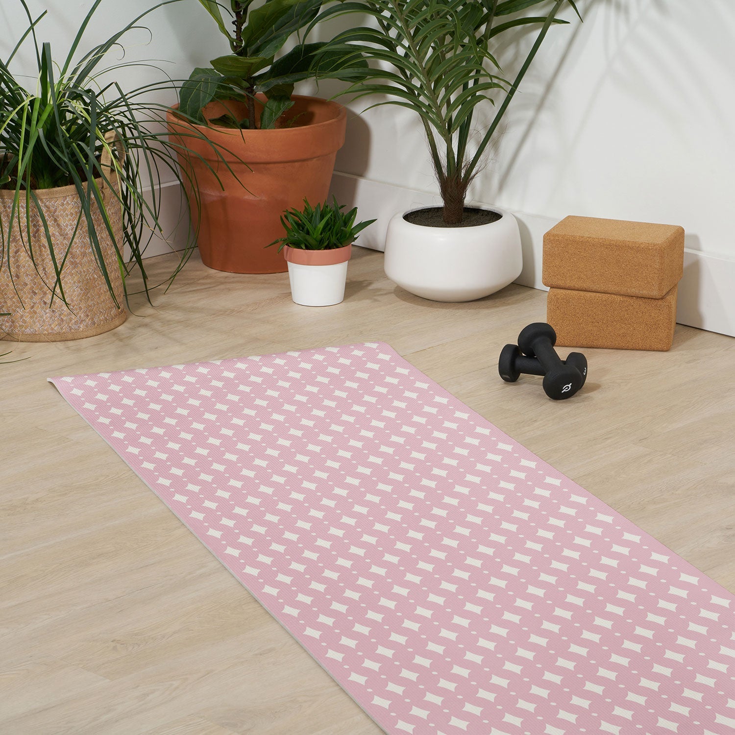 Colour Poems Vintage Jewels Blush Pink Yoga Mat