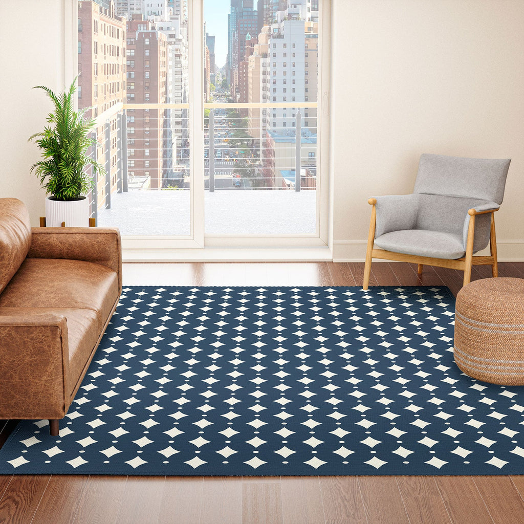 Colour Poems Vintage Jewels Navy Blue Area Rug