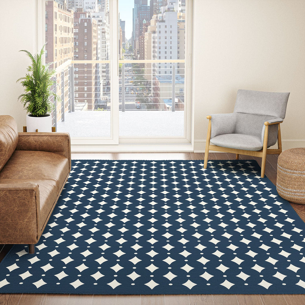 Colour Poems Vintage Jewels Navy Blue Area Rug