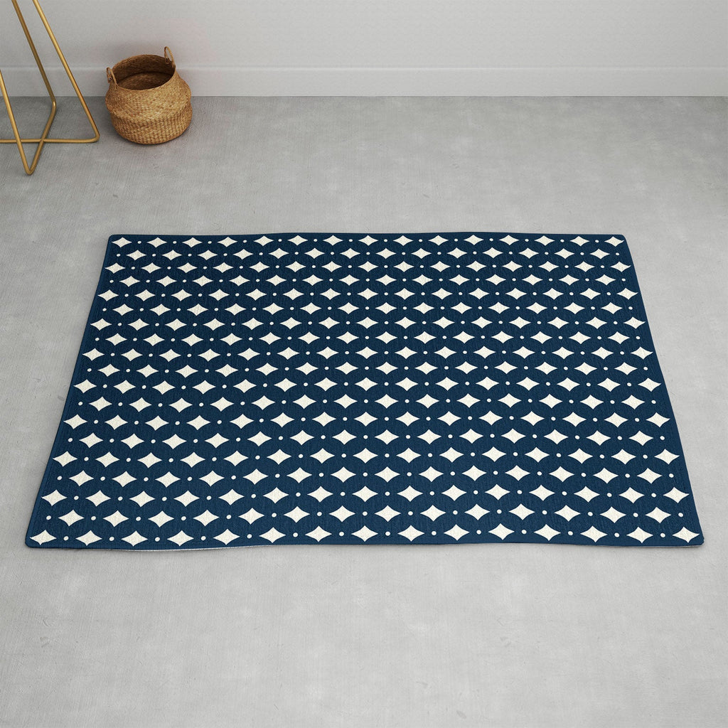 Colour Poems Vintage Jewels Navy Blue Area Rug