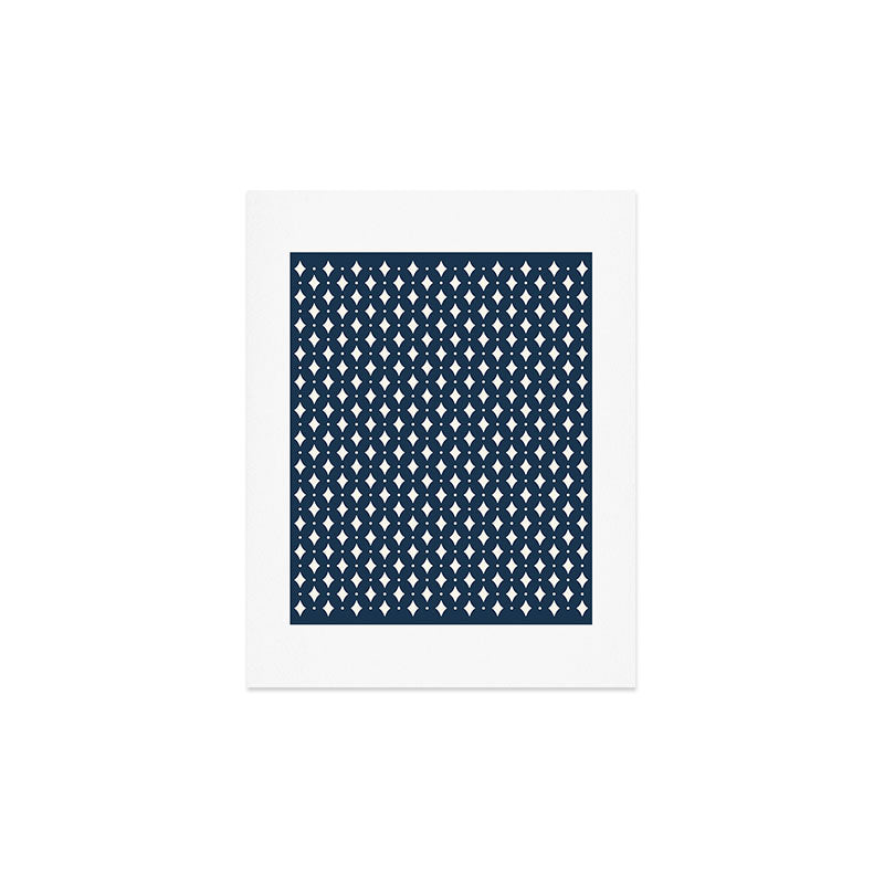 Colour Poems Vintage Jewels Navy Blue Art Print