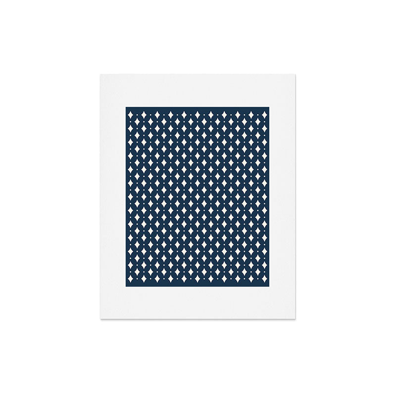 Colour Poems Vintage Jewels Navy Blue Art Print