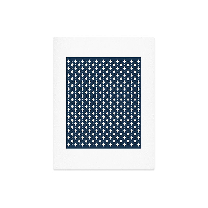 Colour Poems Vintage Jewels Navy Blue Art Print