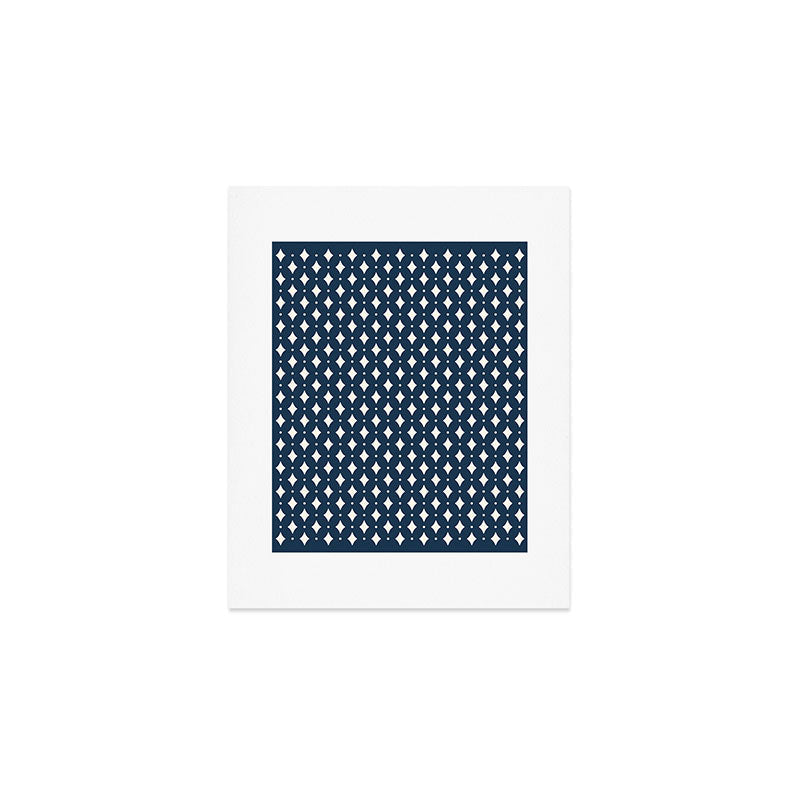 Colour Poems Vintage Jewels Navy Blue Art Print