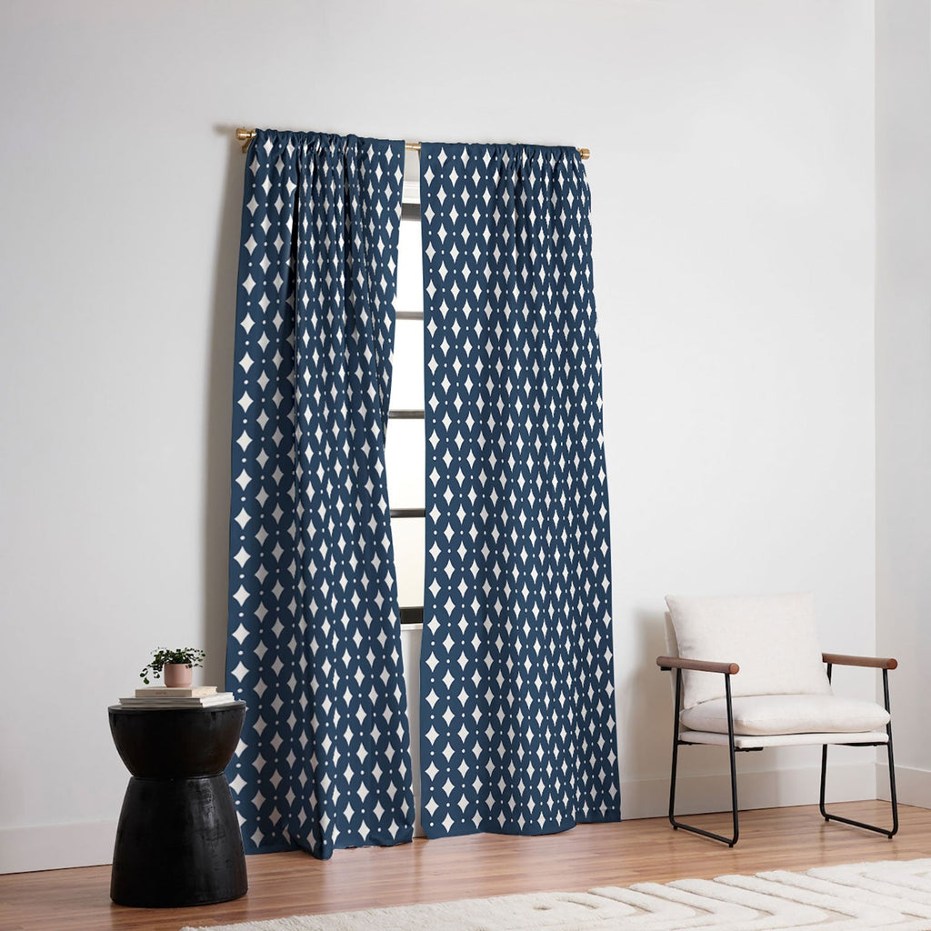 Colour Poems Vintage Jewels Navy Blue Blackout Non Repeat