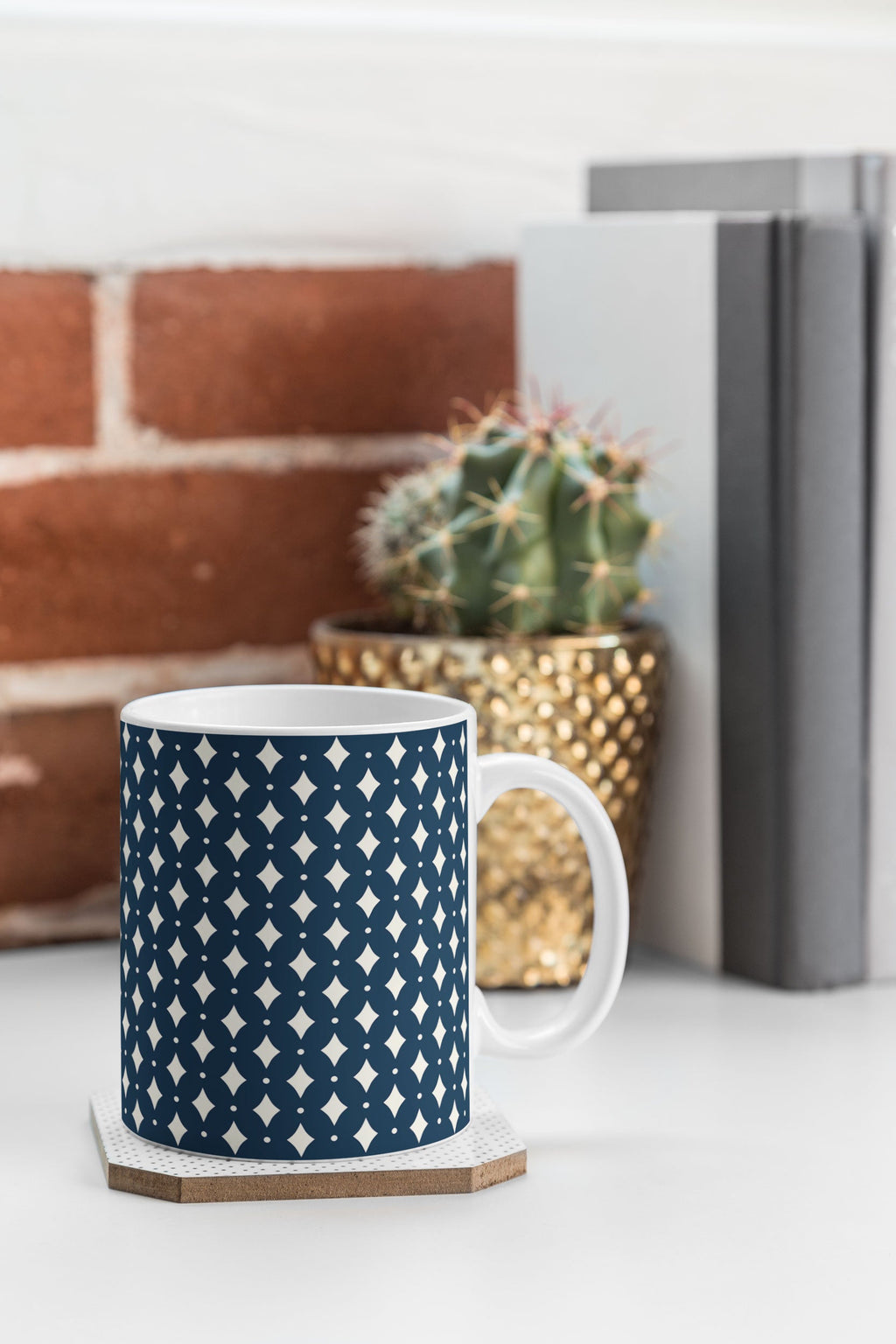 Colour Poems Vintage Jewels Navy Blue Coffee Mug