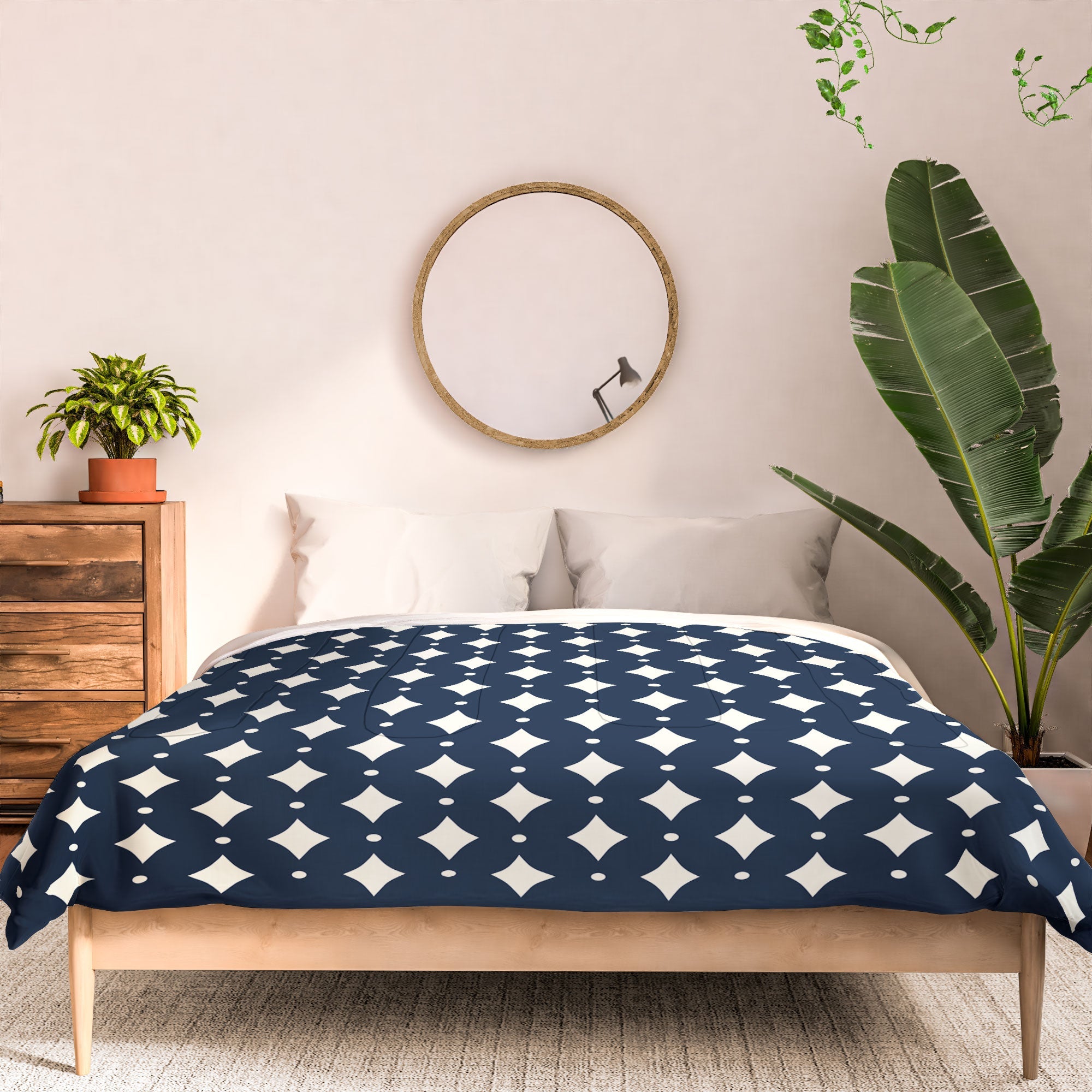 Colour Poems Vintage Jewels Navy Blue Comforter