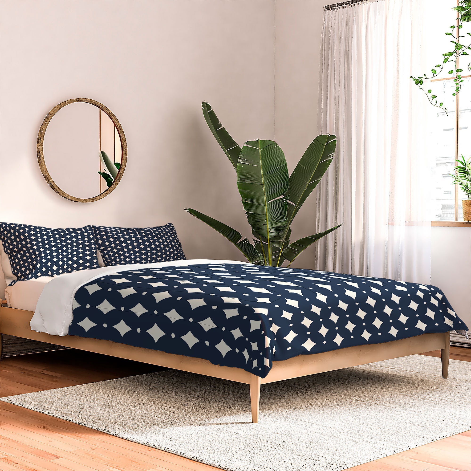 Colour Poems Vintage Jewels Navy Blue Comforter