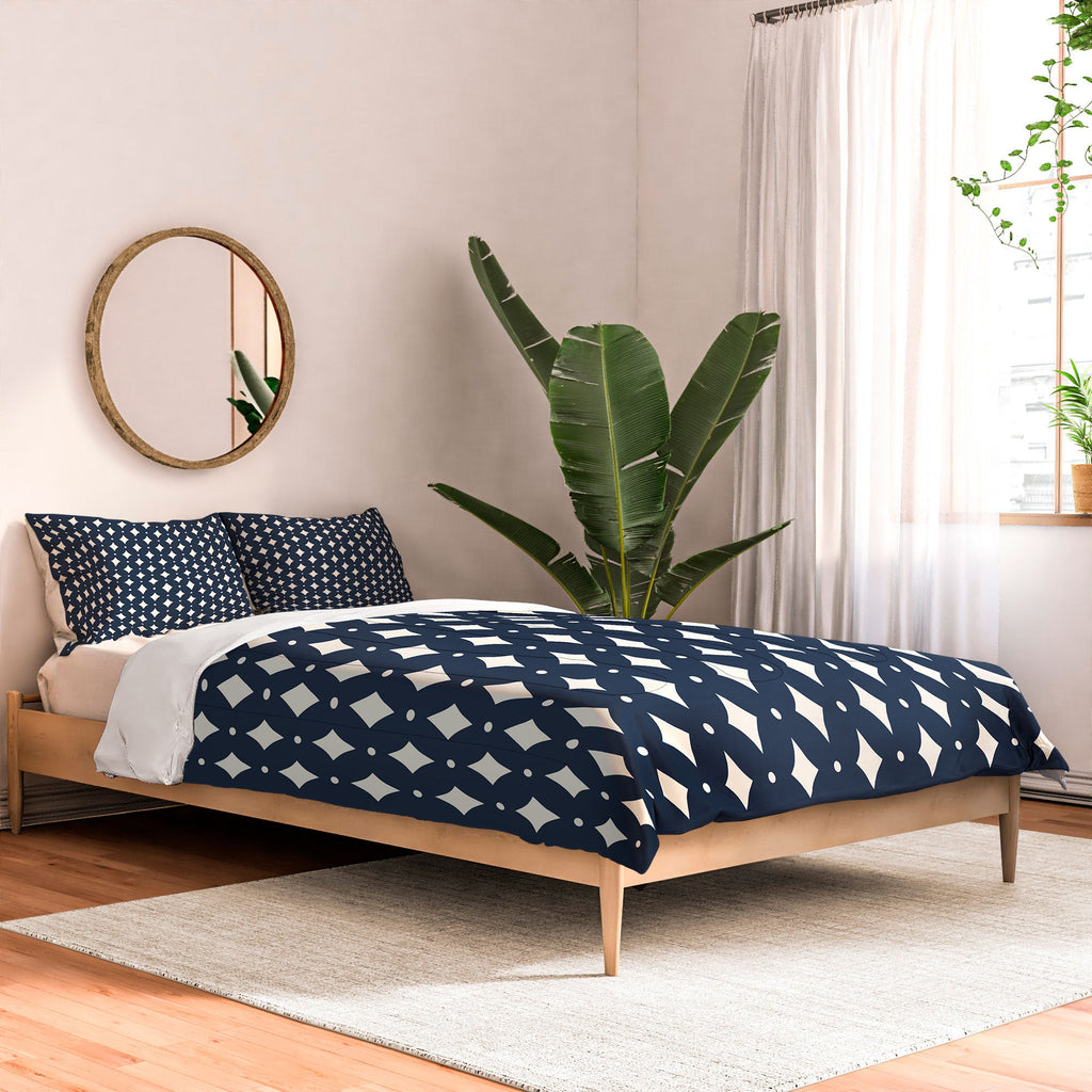 Colour Poems Vintage Jewels Navy Blue Comforter