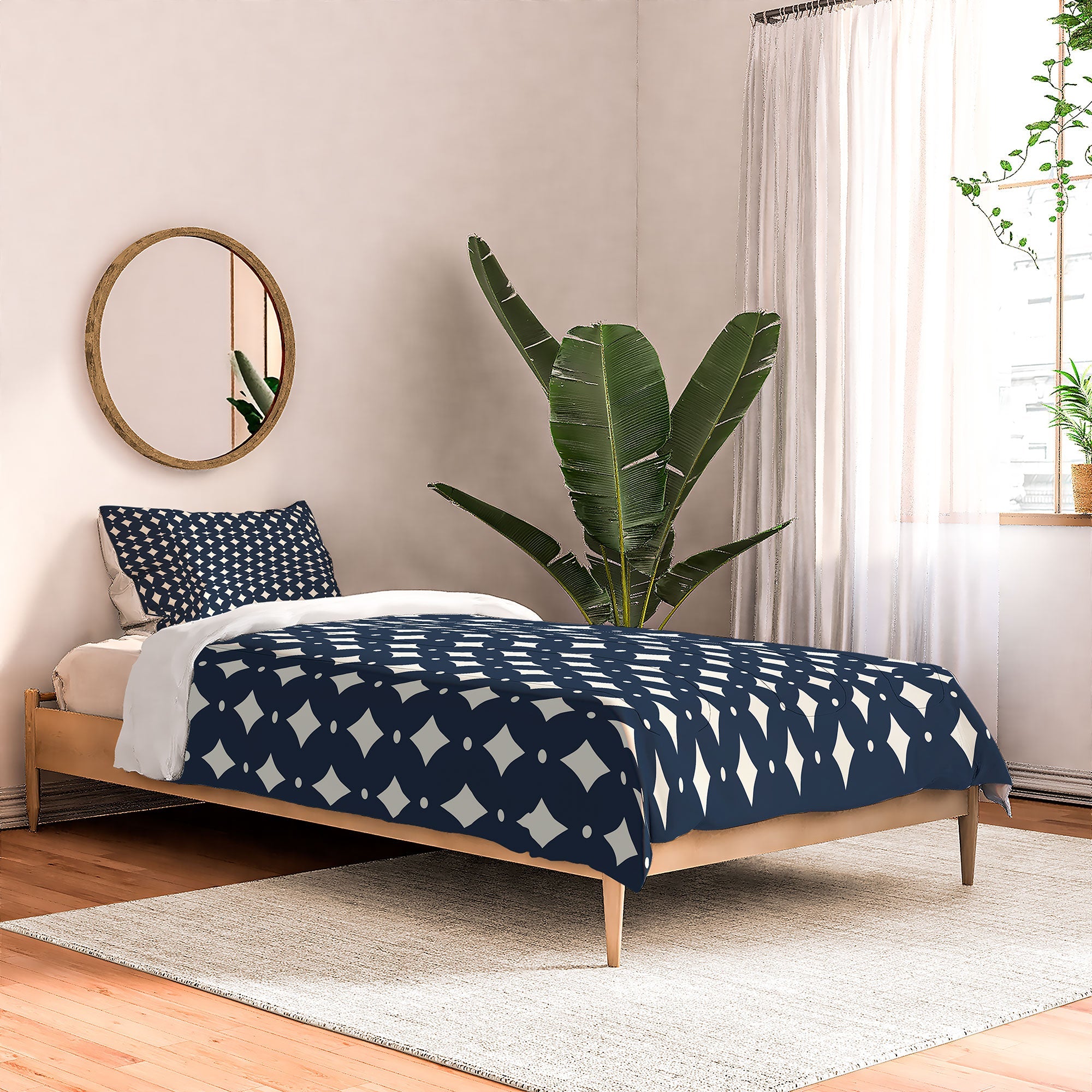 Colour Poems Vintage Jewels Navy Blue Comforter