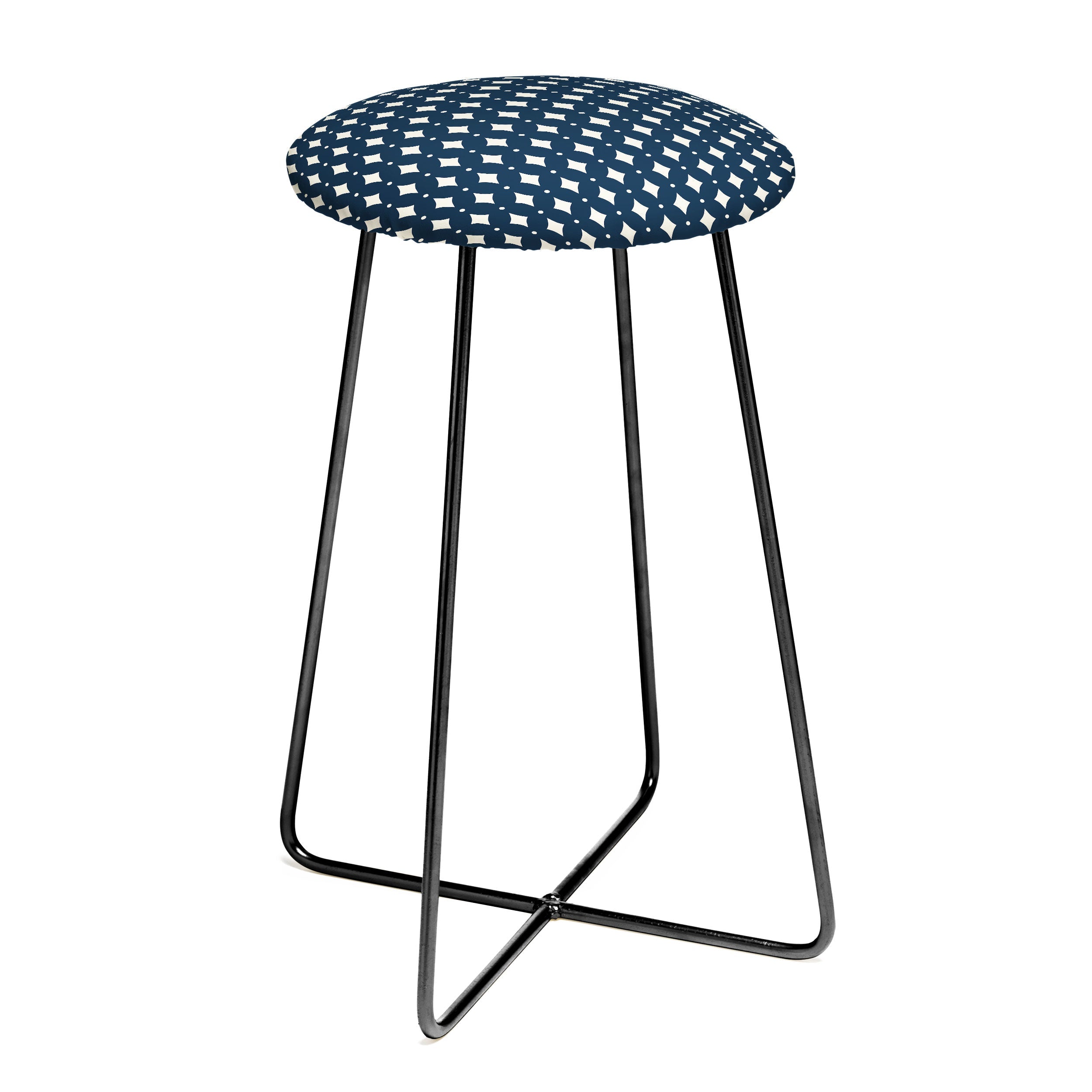 Colour Poems Vintage Jewels Navy Blue Counter Stool