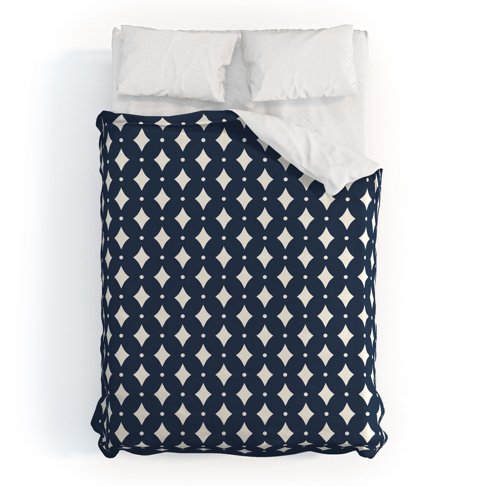 Colour Poems Vintage Jewels Navy Blue Duvet Cover