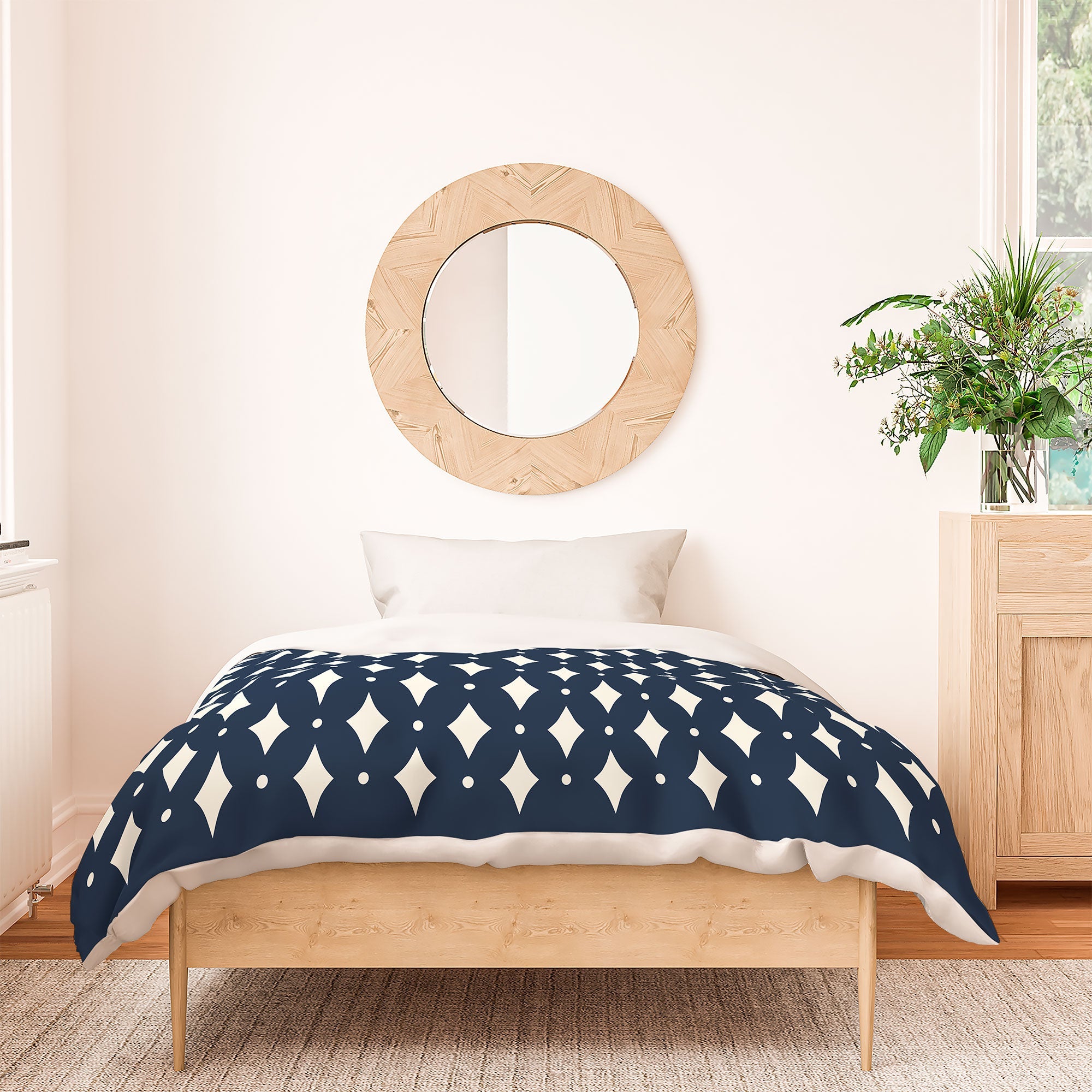 Colour Poems Vintage Jewels Navy Blue Duvet Cover