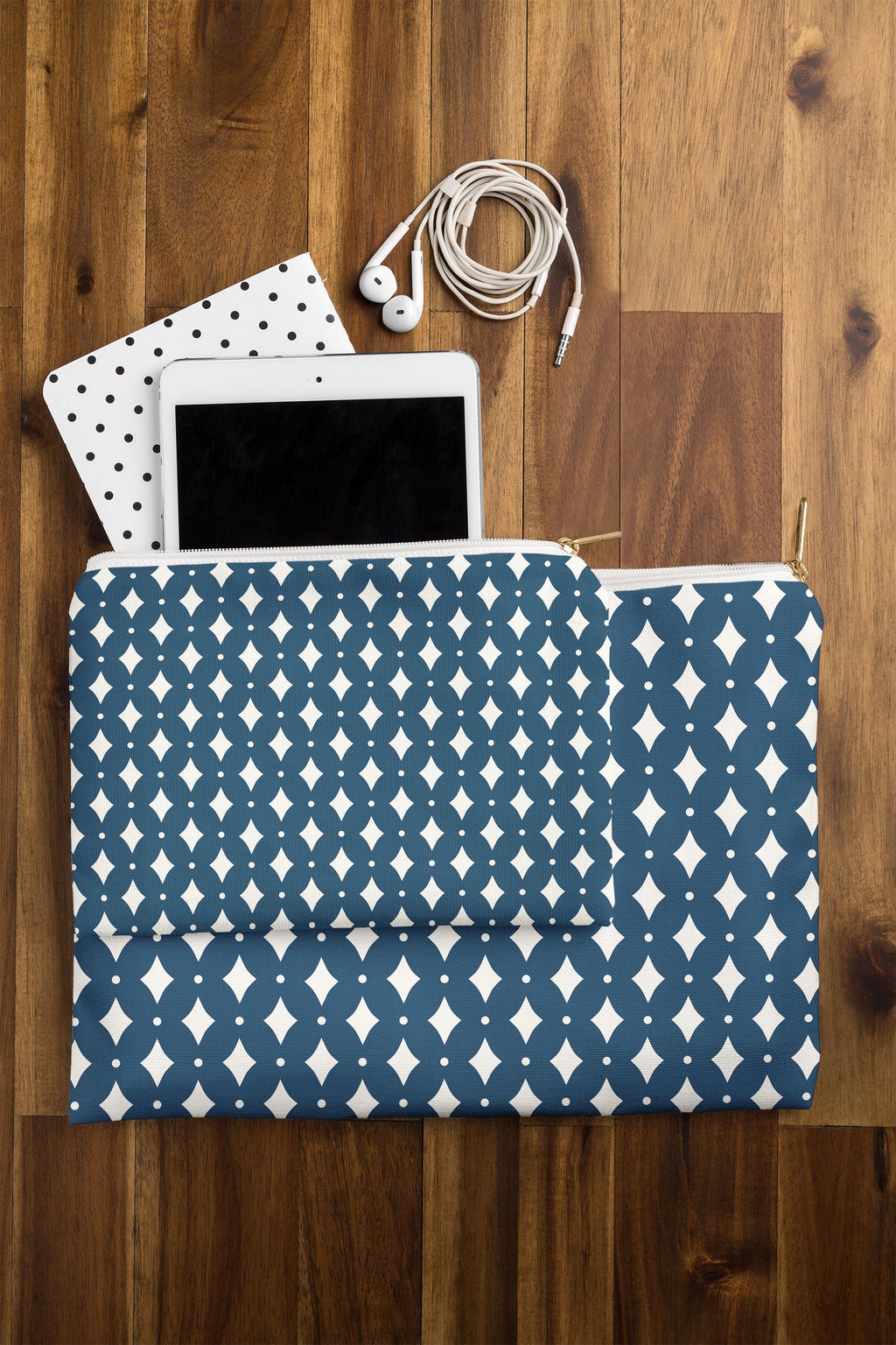 Colour Poems Vintage Jewels Navy Blue Pouch