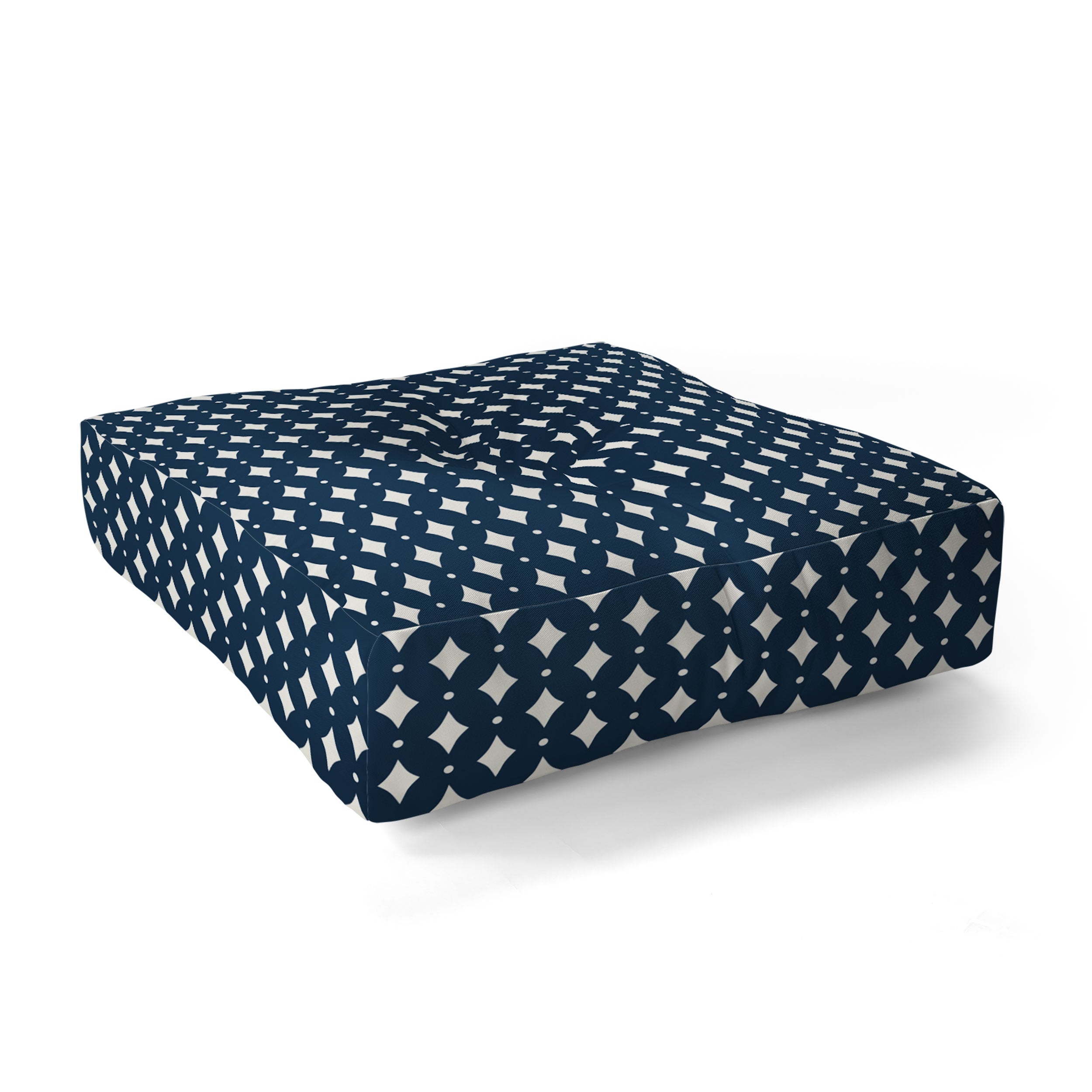 Colour Poems Vintage Jewels Navy Blue Floor Pillow Square