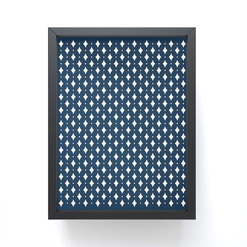 Colour Poems Vintage Jewels Navy Blue Framed Mini Art Print