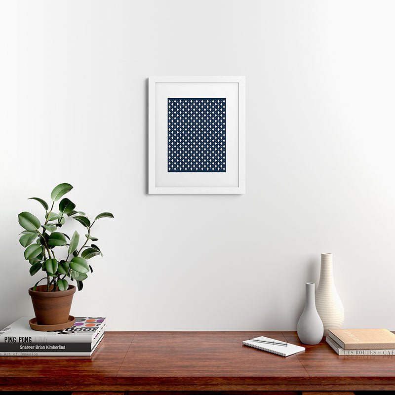 Colour Poems Vintage Jewels Navy Blue Framed Art Print