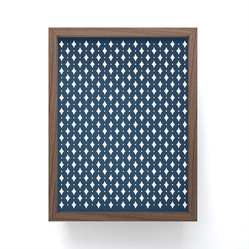 Colour Poems Vintage Jewels Navy Blue Framed Mini Art Print