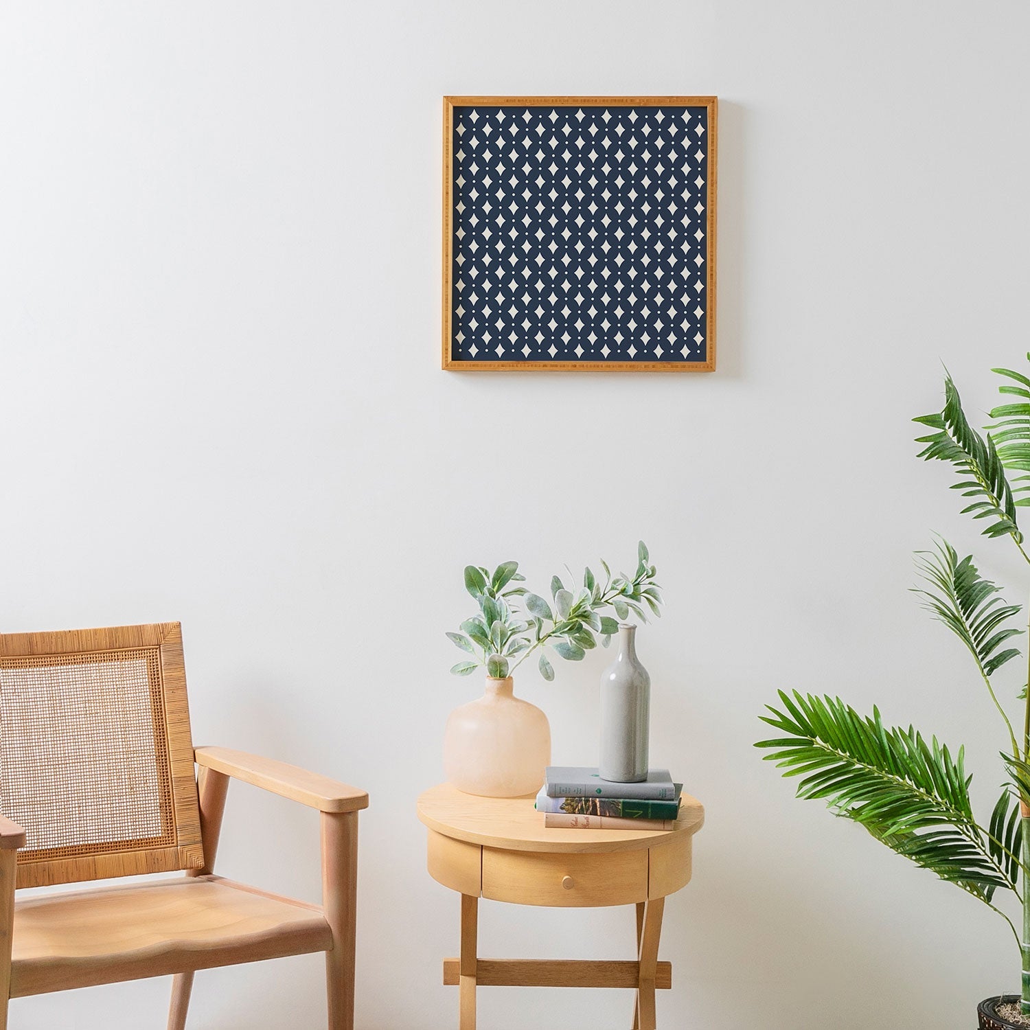 Colour Poems Vintage Jewels Navy Blue Framed Wall Art