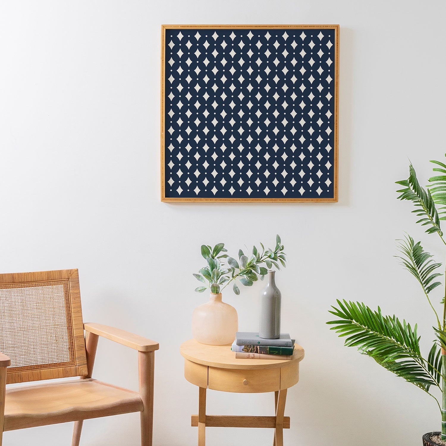 Colour Poems Vintage Jewels Navy Blue Framed Wall Art
