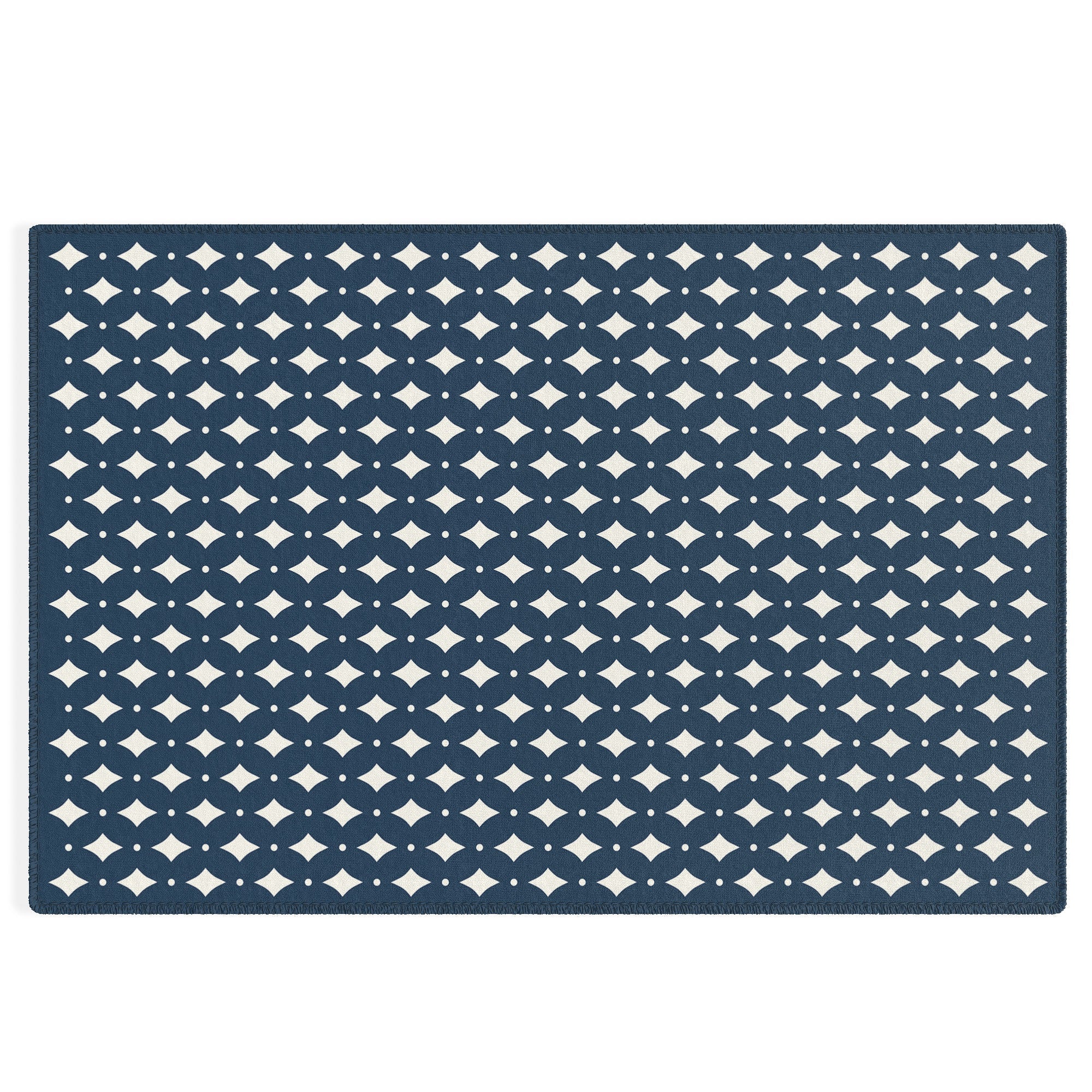 Colour Poems Vintage Jewels Navy Blue Outdoor Rug