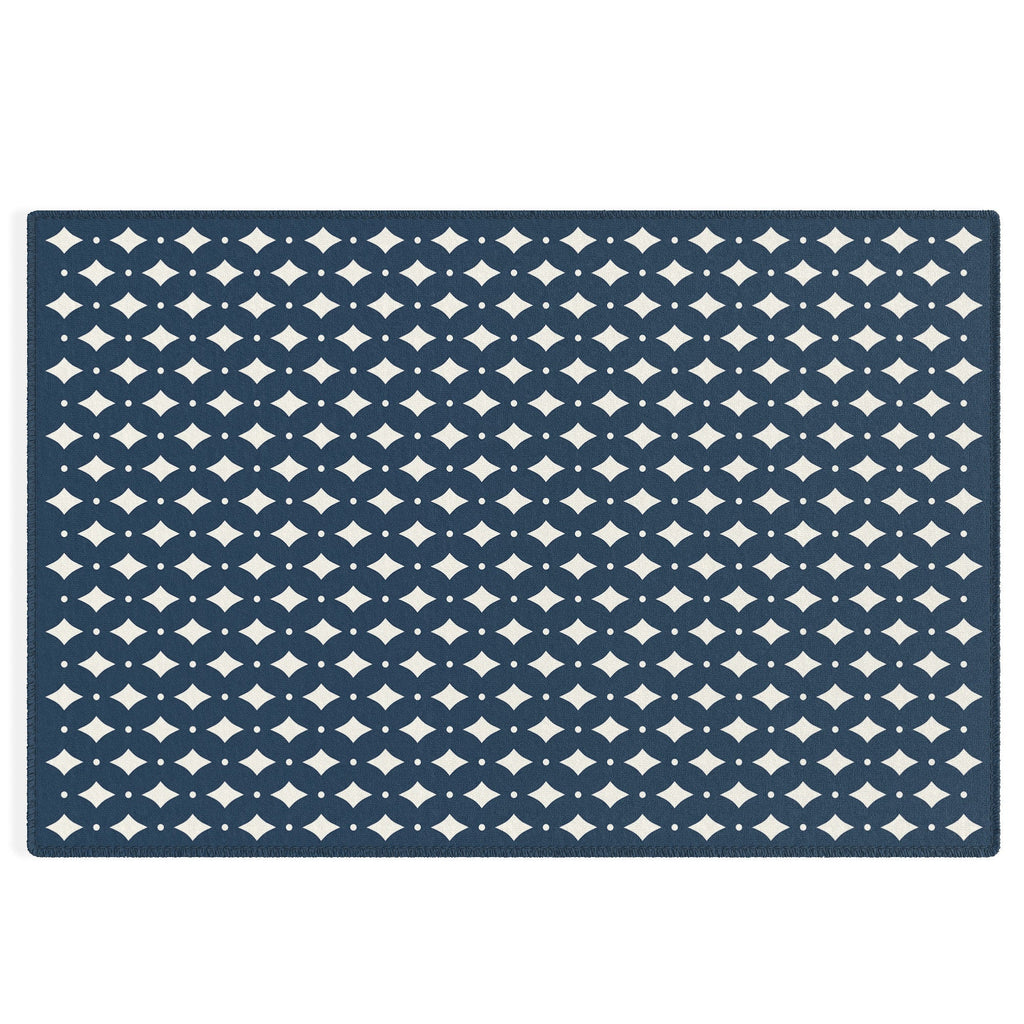Colour Poems Vintage Jewels Navy Blue Outdoor Rug