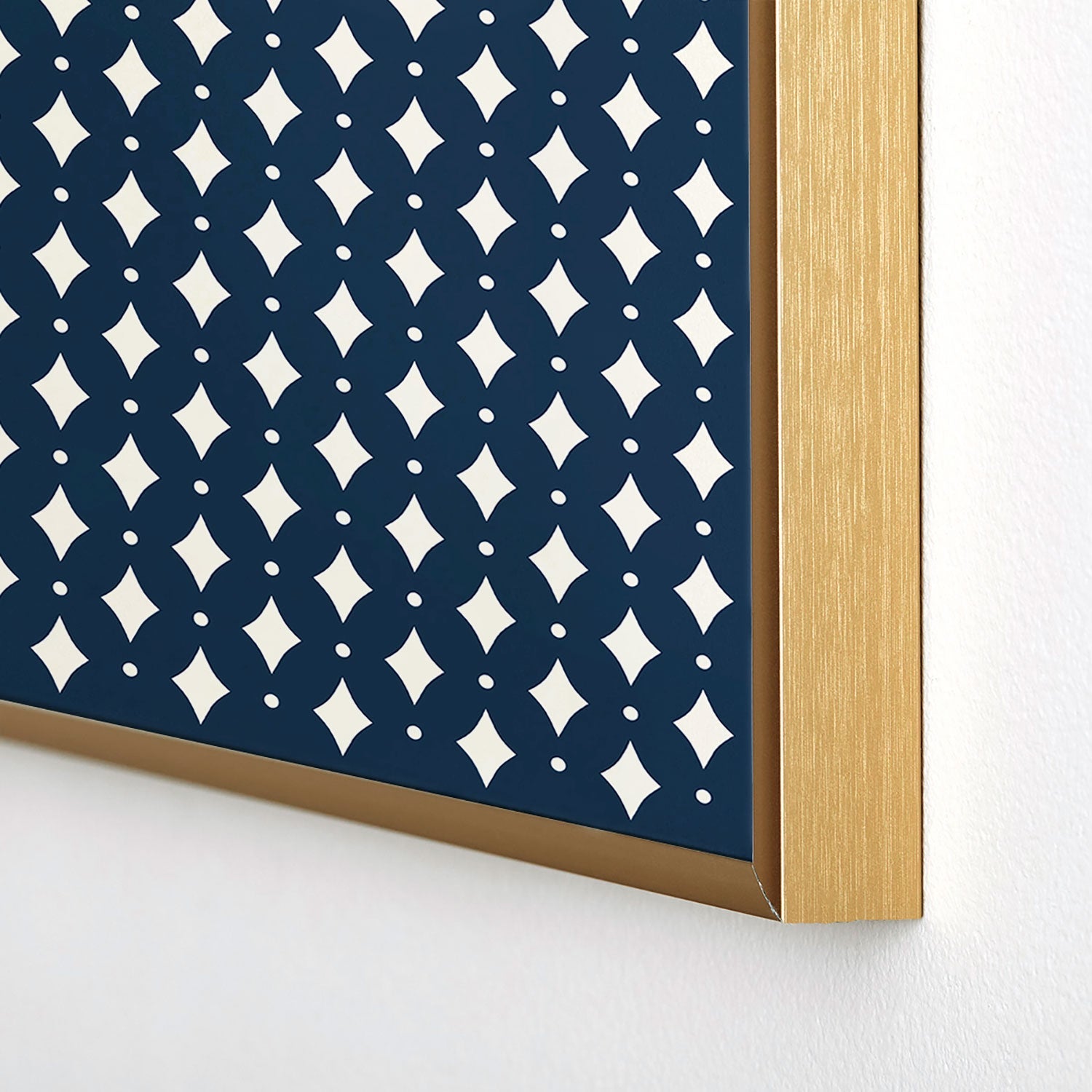 Colour Poems Vintage Jewels Navy Blue Square Metal Framed Art Print