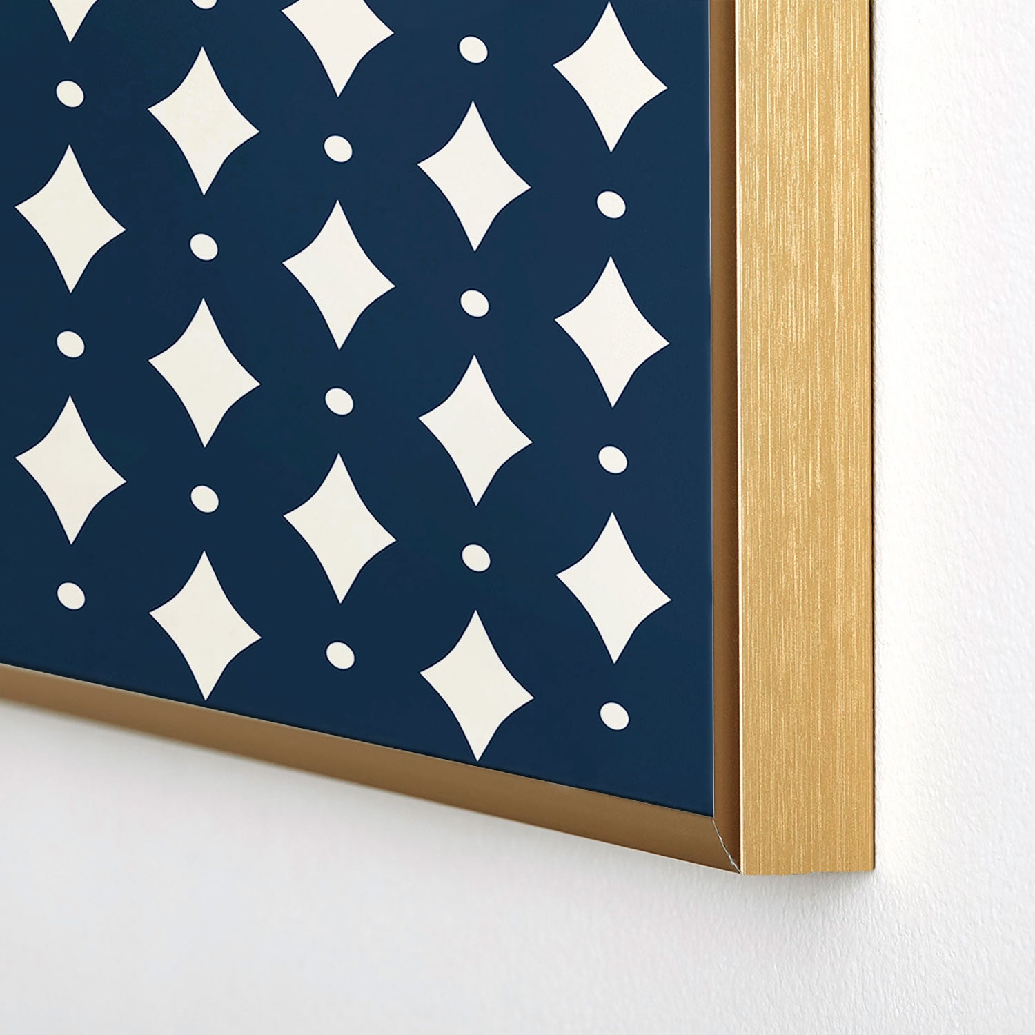 Colour Poems Vintage Jewels Navy Blue Square Metal Framed Art Print