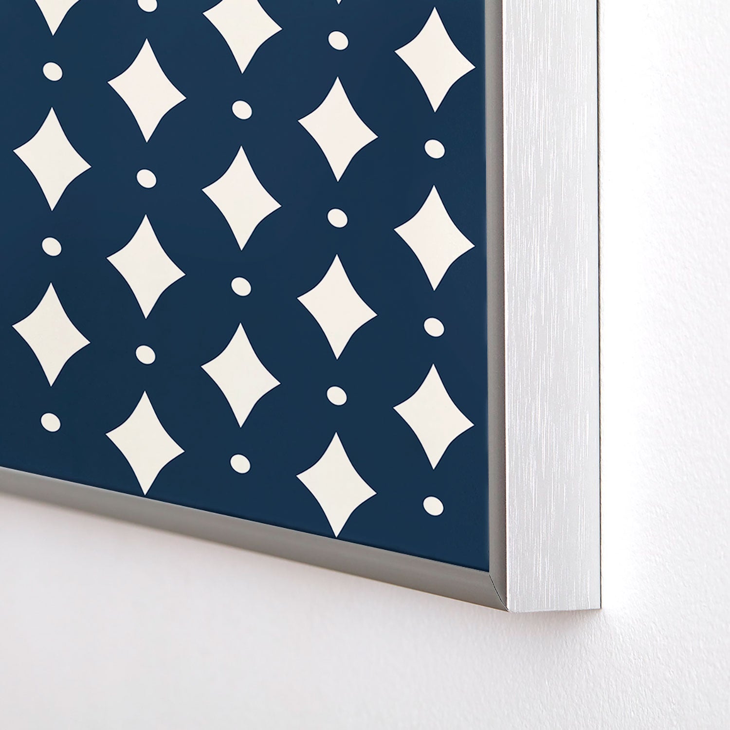 Colour Poems Vintage Jewels Navy Blue Square Metal Framed Art Print