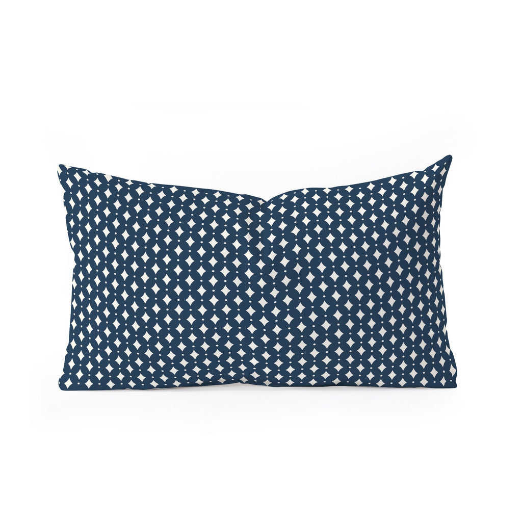 Colour Poems Vintage Jewels Navy Blue Oblong Throw Pillow