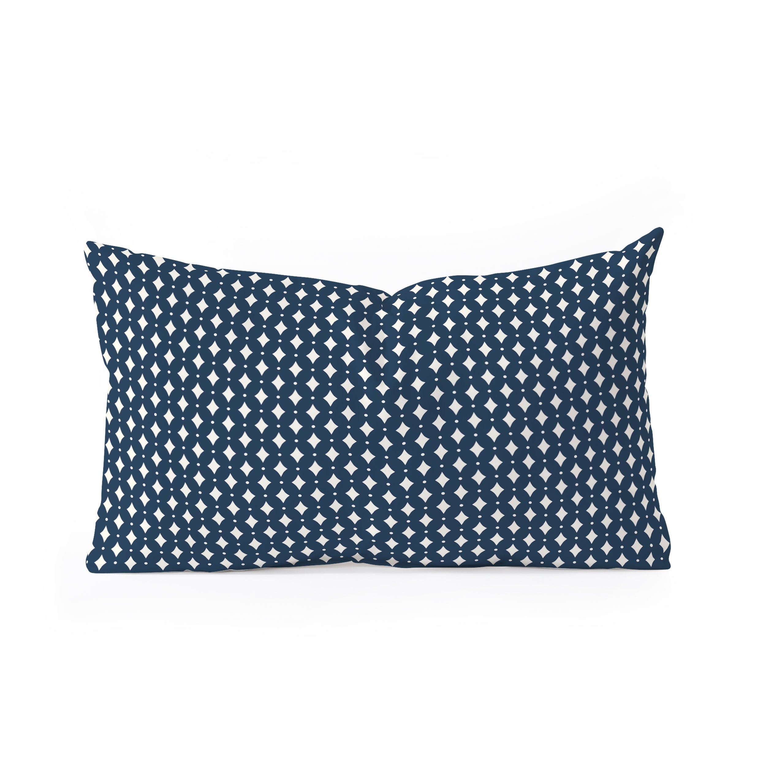 Colour Poems Vintage Jewels Navy Blue Oblong Throw Pillow