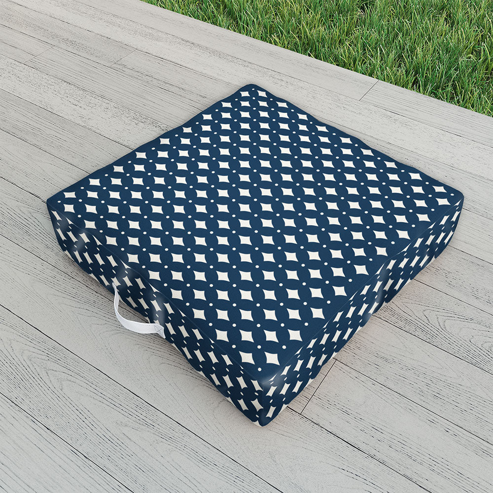 Colour Poems Vintage Jewels Navy Blue Outdoor Floor Cushion