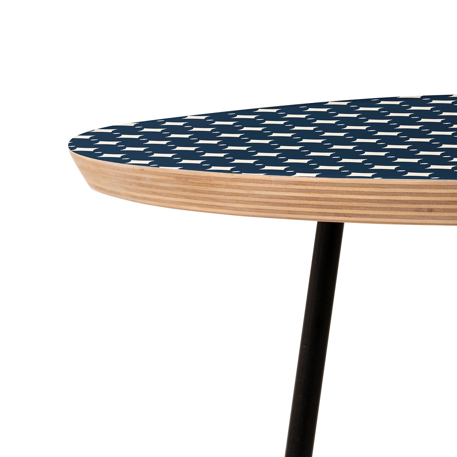 Colour Poems Vintage Jewels Navy Blue Round Side Table