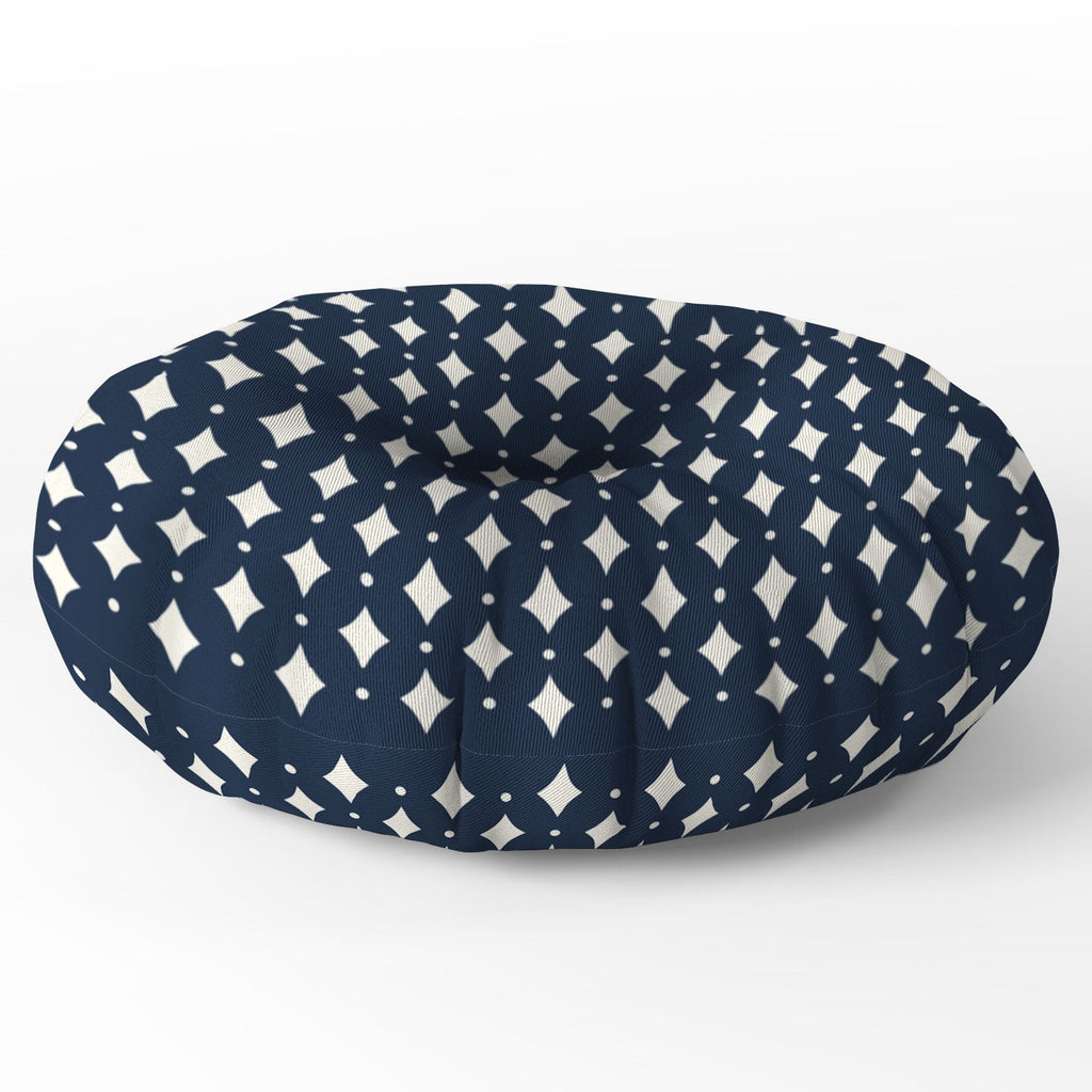 Colour Poems Vintage Jewels Navy Blue Floor Pillow Round