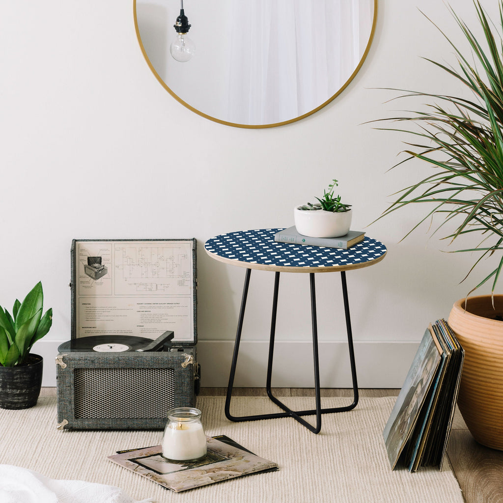 Colour Poems Vintage Jewels Navy Blue Round Side Table