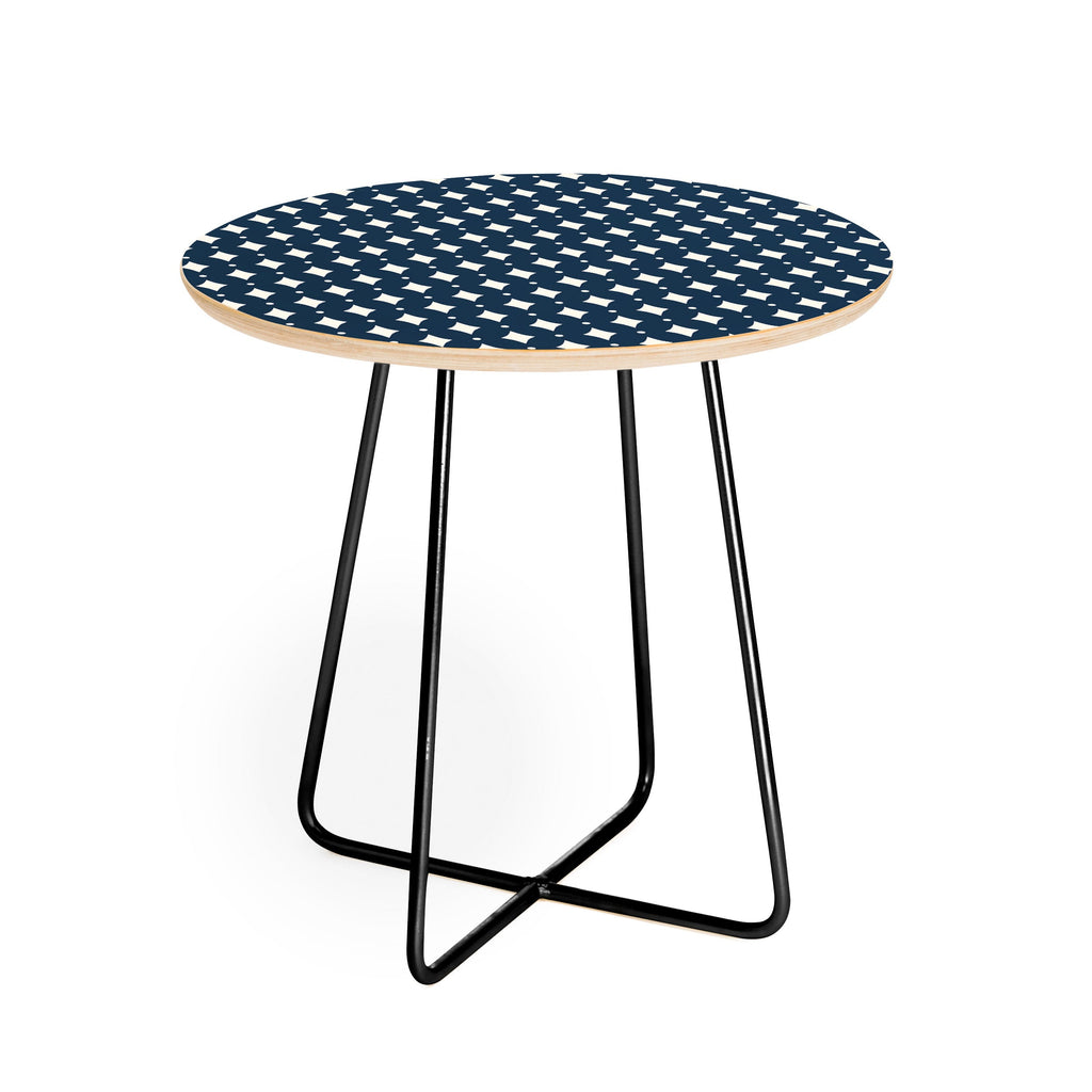 Colour Poems Vintage Jewels Navy Blue Round Side Table