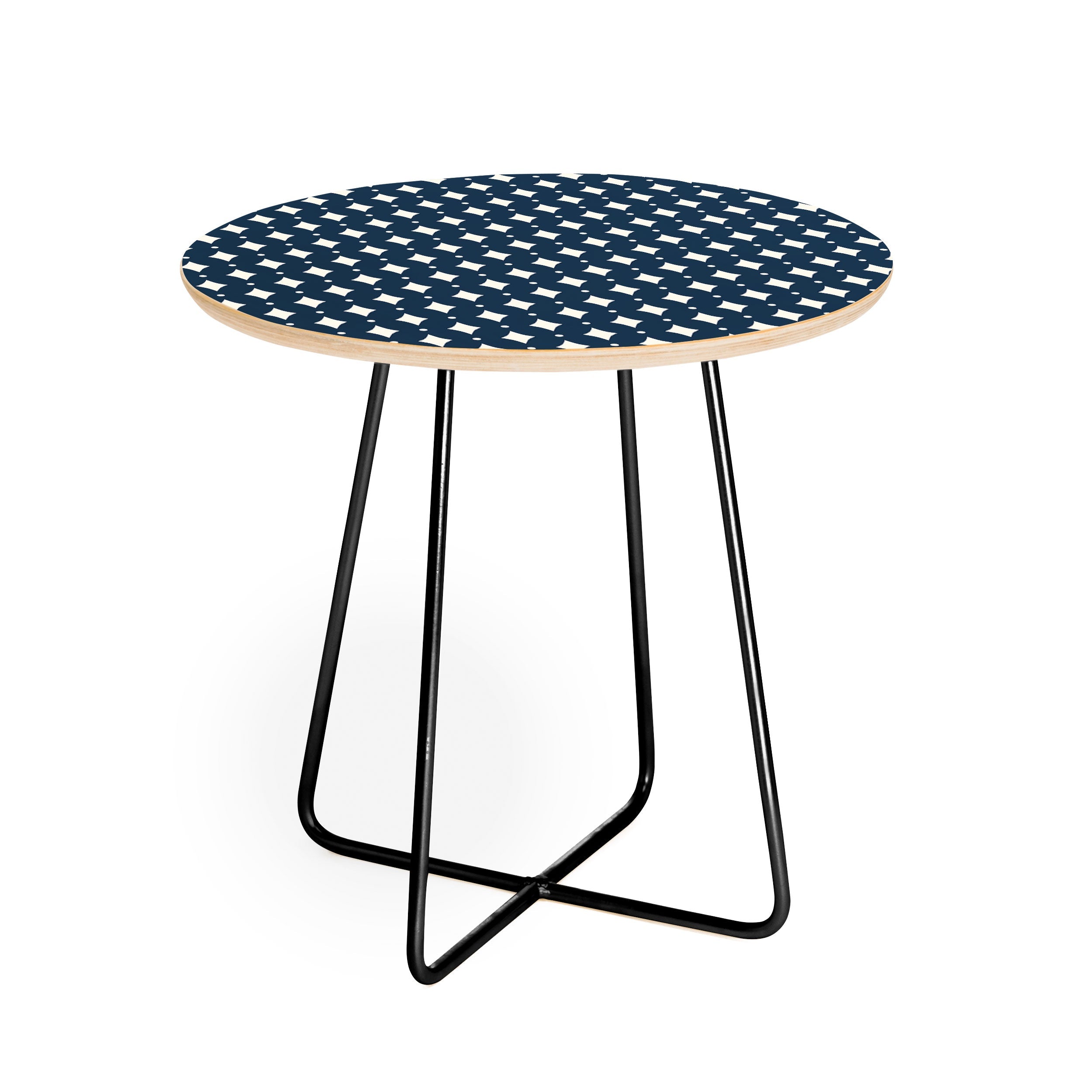 Colour Poems Vintage Jewels Navy Blue Round Side Table