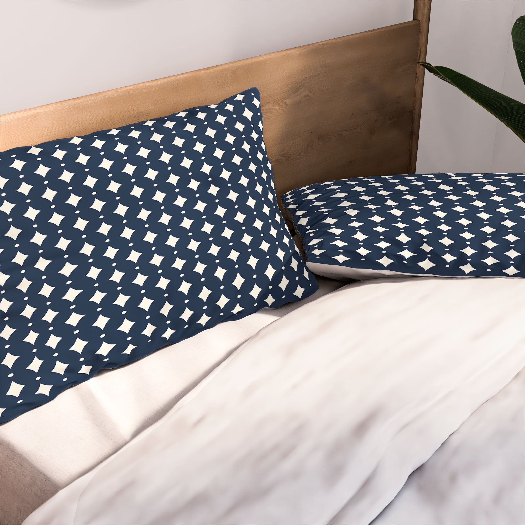 Colour Poems Vintage Jewels Navy Blue Pillow Shams