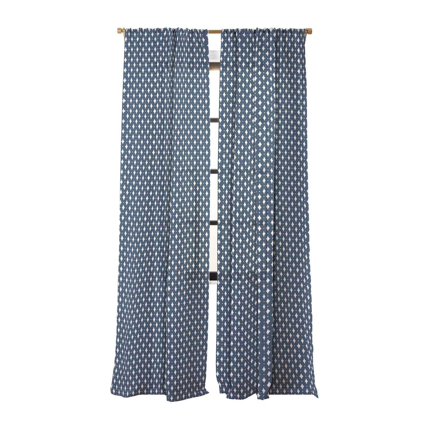 Colour Poems Vintage Jewels Navy Blue Sheer Window Curtain