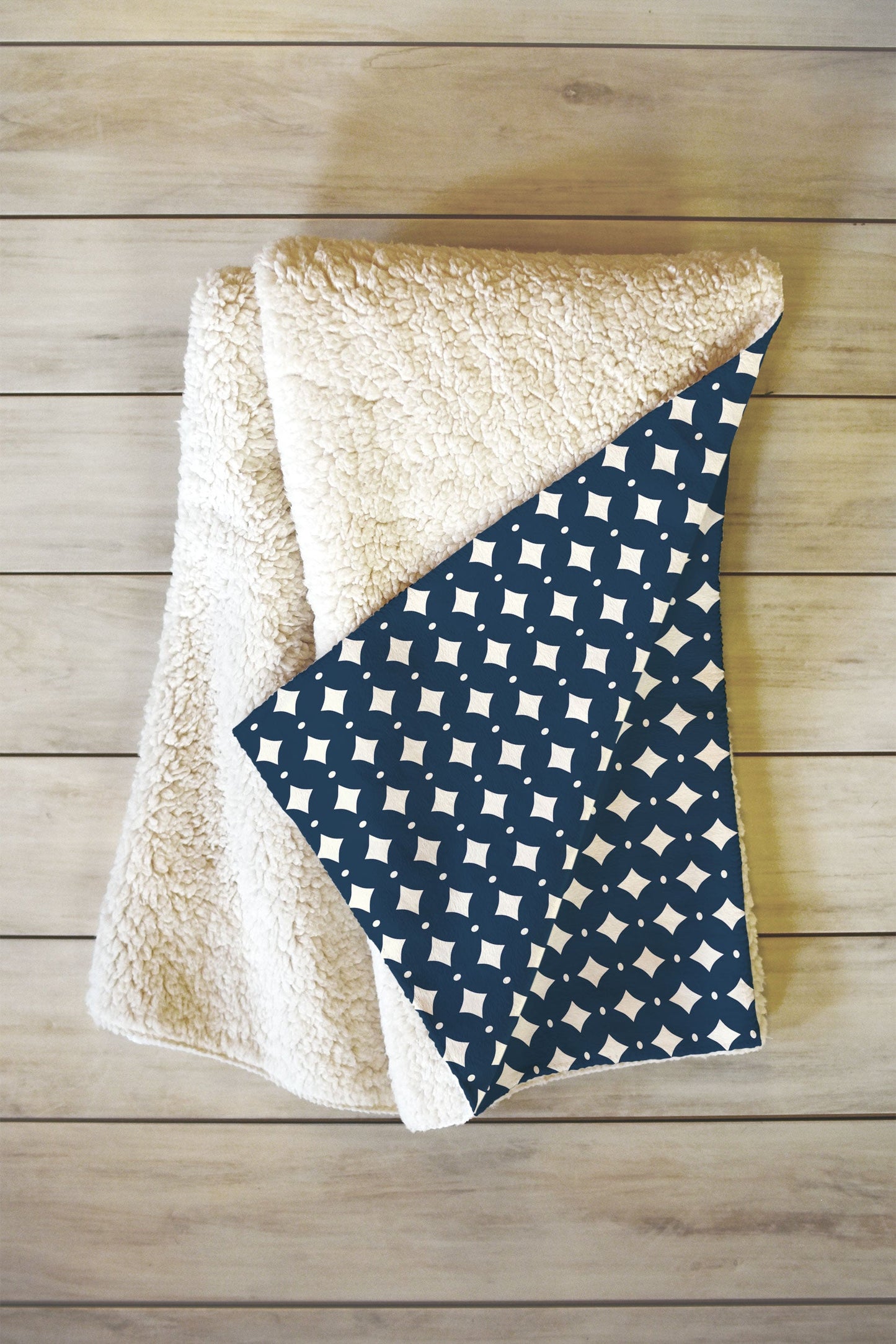 Colour Poems Vintage Jewels Navy Blue Fleece Throw Blanket