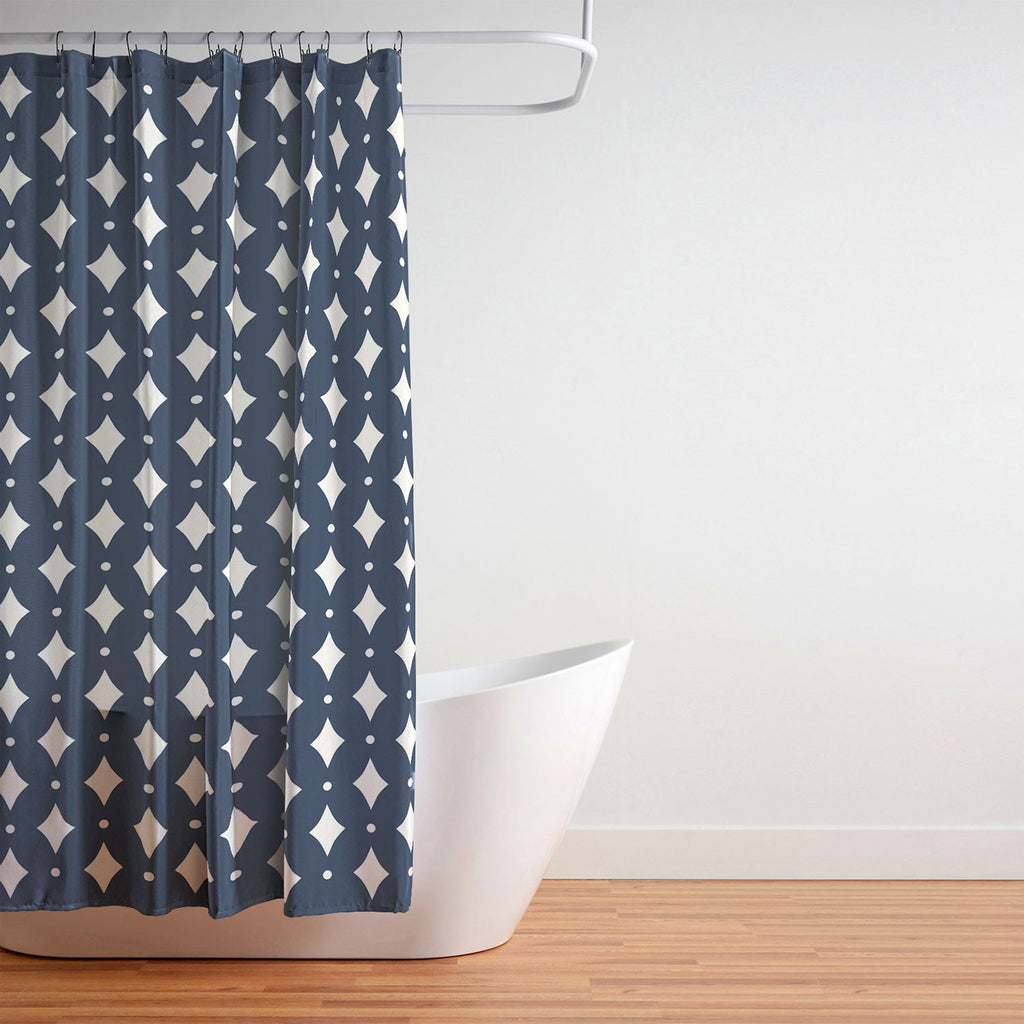 Colour Poems Vintage Jewels Navy Blue Shower Curtain