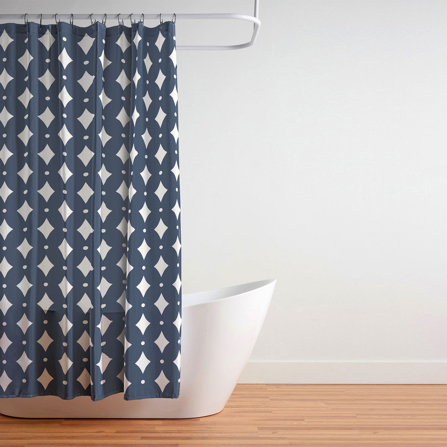Colour Poems Vintage Jewels Navy Blue Shower Curtain