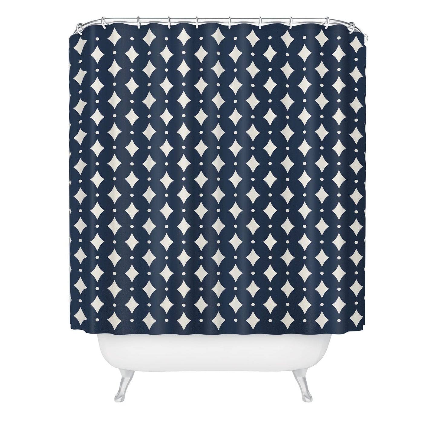 Colour Poems Vintage Jewels Navy Blue Shower Curtain
