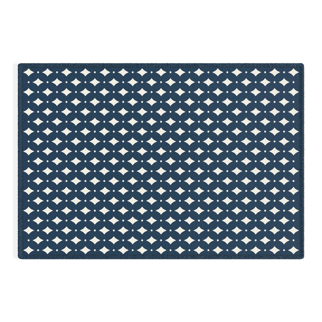Colour Poems Vintage Jewels Navy Blue Outdoor Rug
