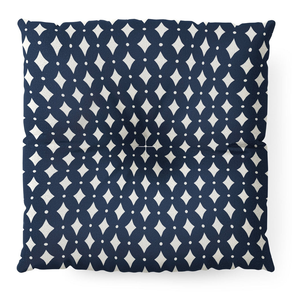 Colour Poems Vintage Jewels Navy Blue Floor Pillow Square