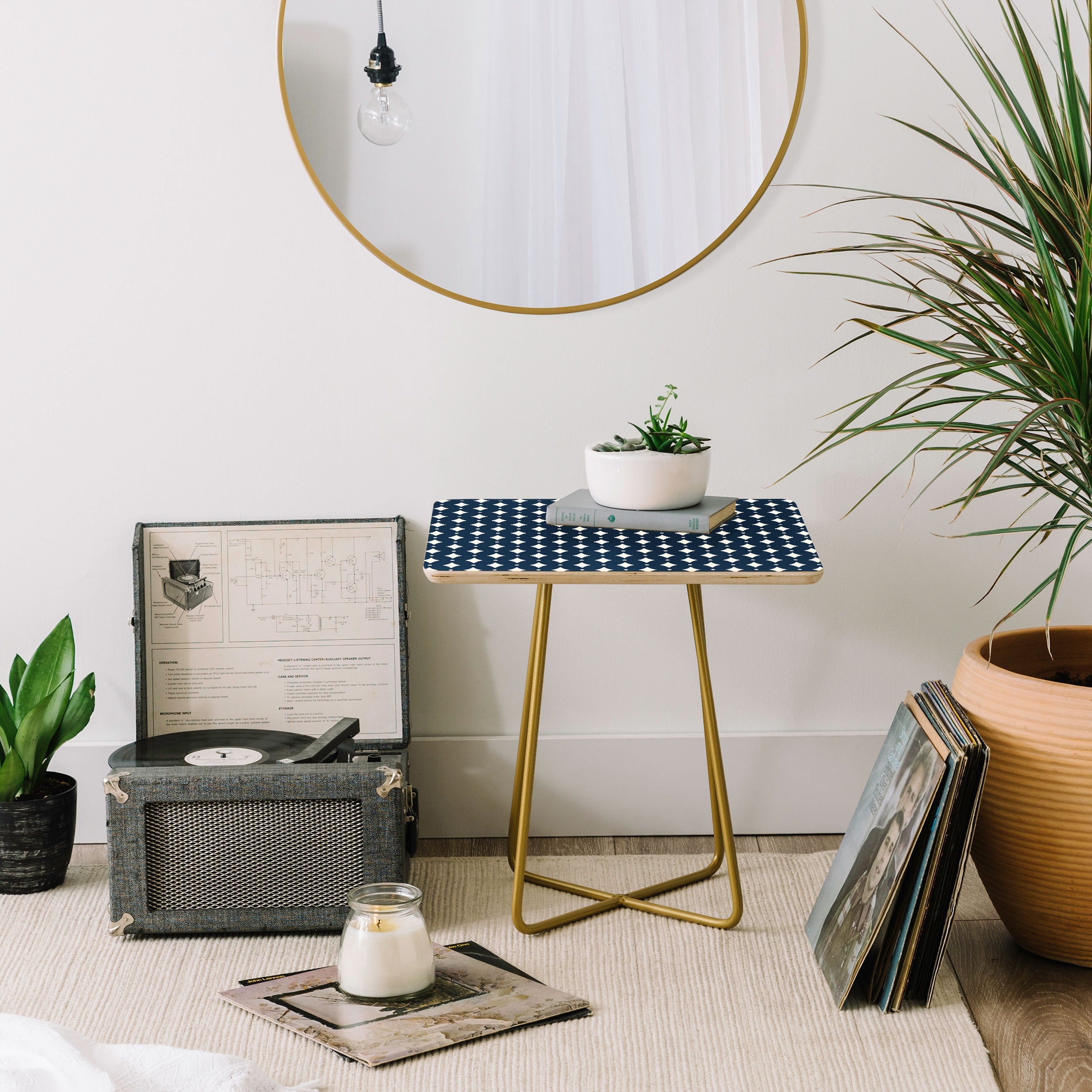 Colour Poems Vintage Jewels Navy Blue Side Table