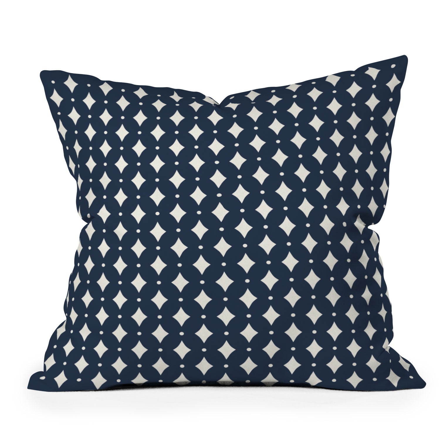 Colour Poems Vintage Jewels Navy Blue Throw Pillow