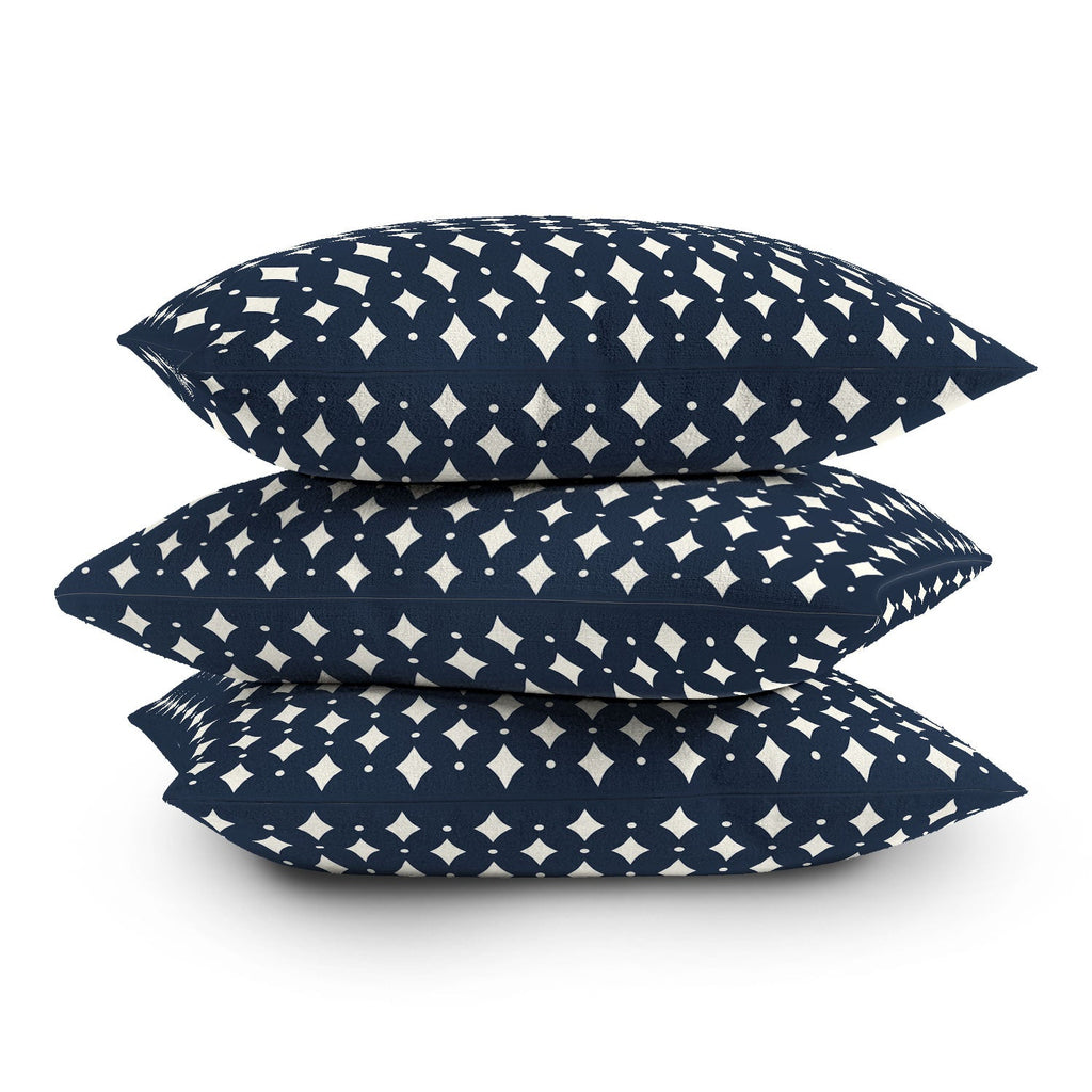 Colour Poems Vintage Jewels Navy Blue Outdoor Throw Pillow
